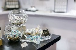 jewelry in glass bowls