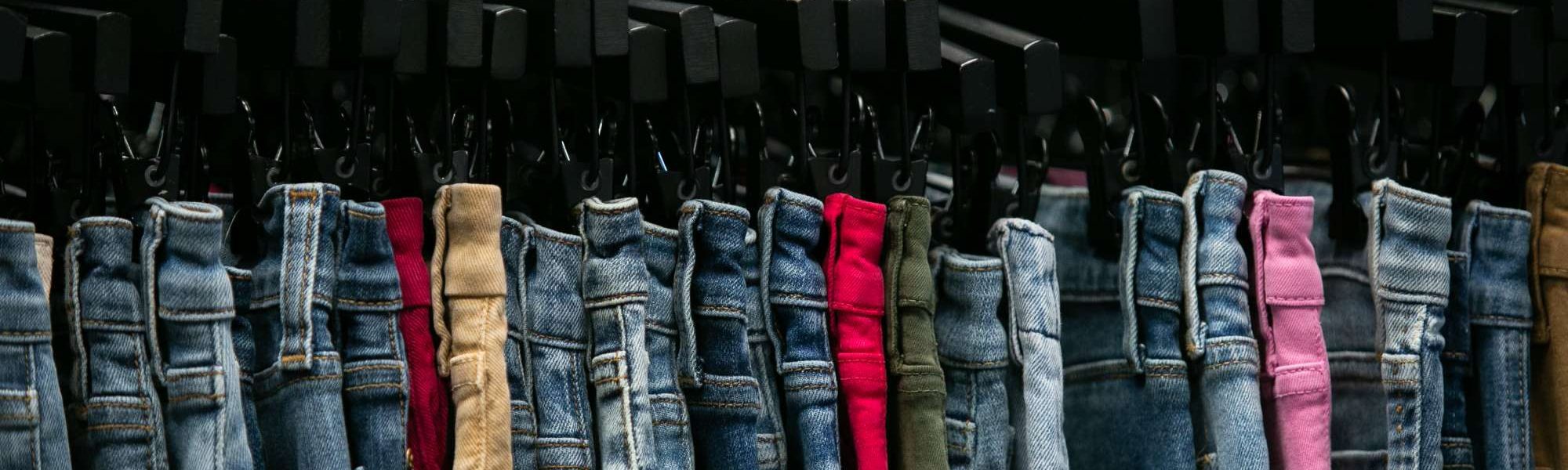 New England Apparel Show - Jeans on a rack